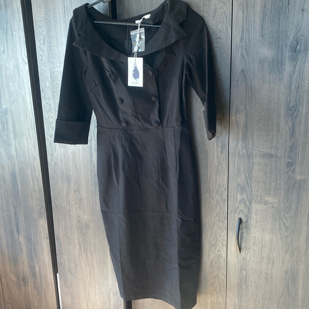 Black dress with buttons